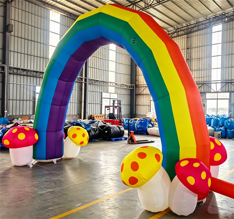 Inflatable Rainbow Arch with Mushrooms