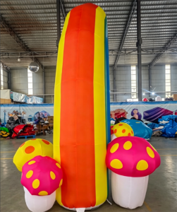 Inflatable Rainbow Arch with Mushrooms