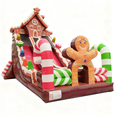 Christmas Gingerbread Man Inflatable Slide - Image 2