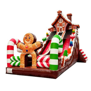 Christmas Gingerbread Man Inflatable Slide