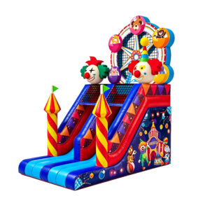 Circus Clown Ferris Wheel Inflatable Dry Slide