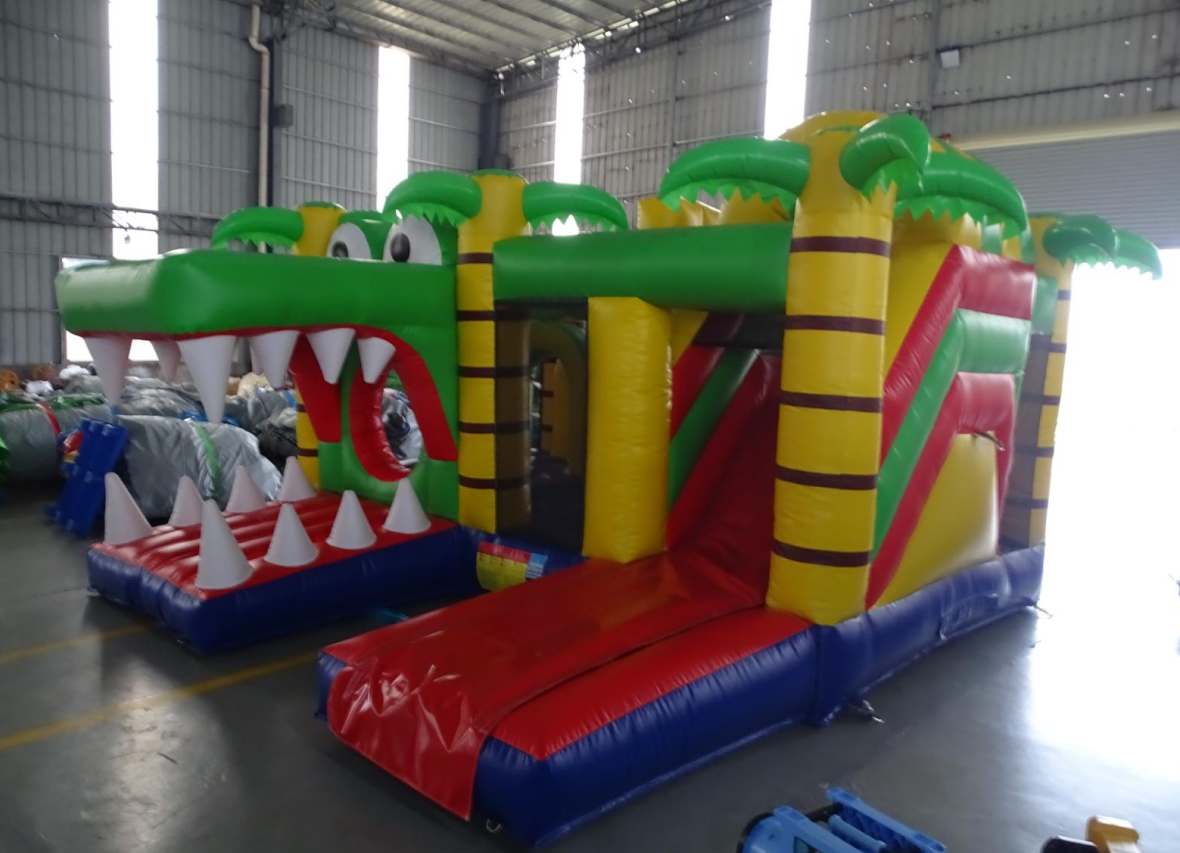 Crocodile Jungle Inflatable Bouncy Castle with Slide - Image 3