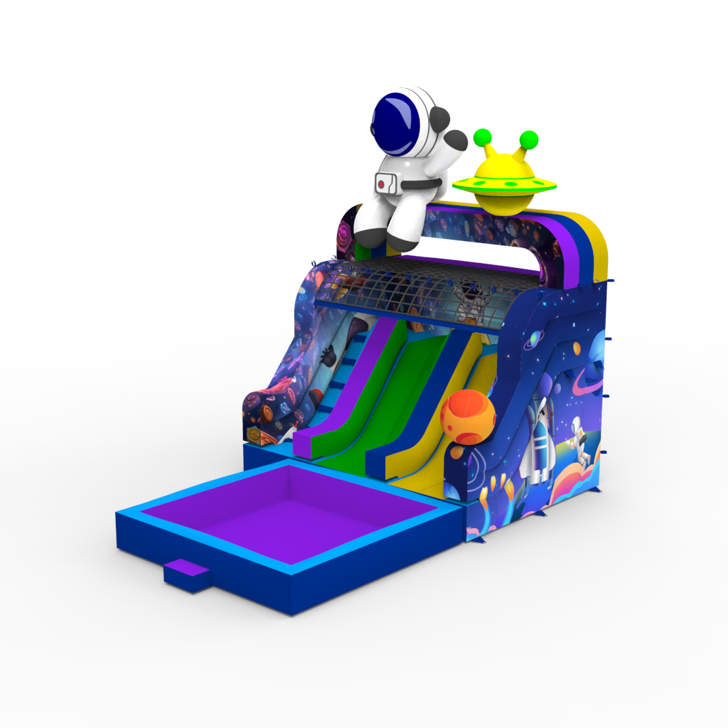 Double Lane Astronaut Inflatable Water Slide - Image 2