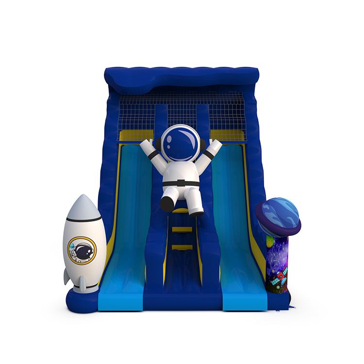 Dual Lane Astronaut Inflatable Dry Slide - Image 2