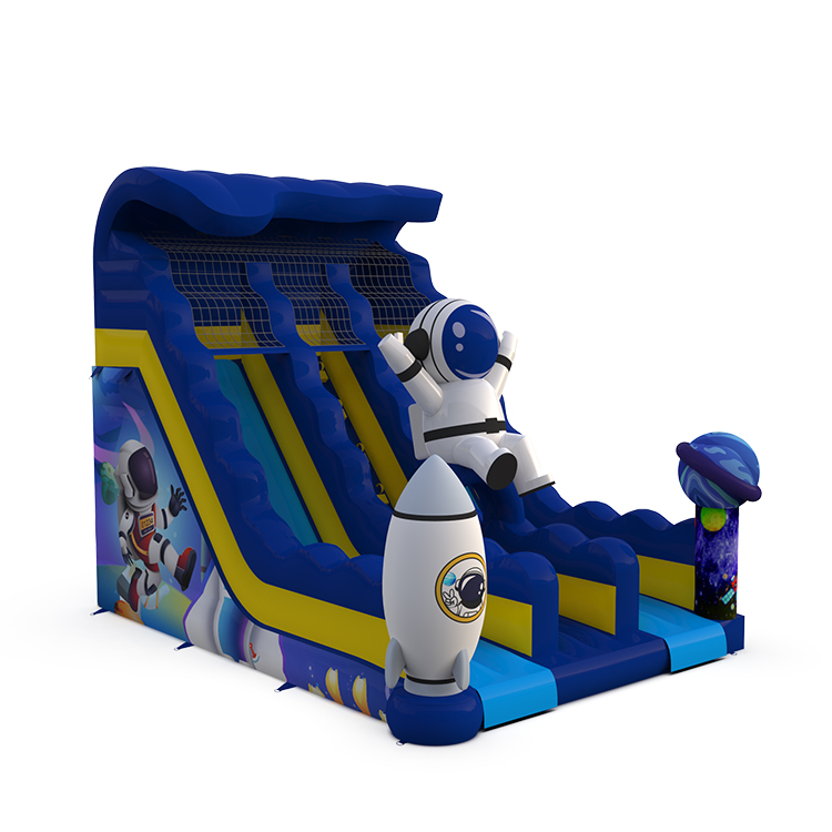 Dual Lane Astronaut Inflatable Dry Slide - Image 3
