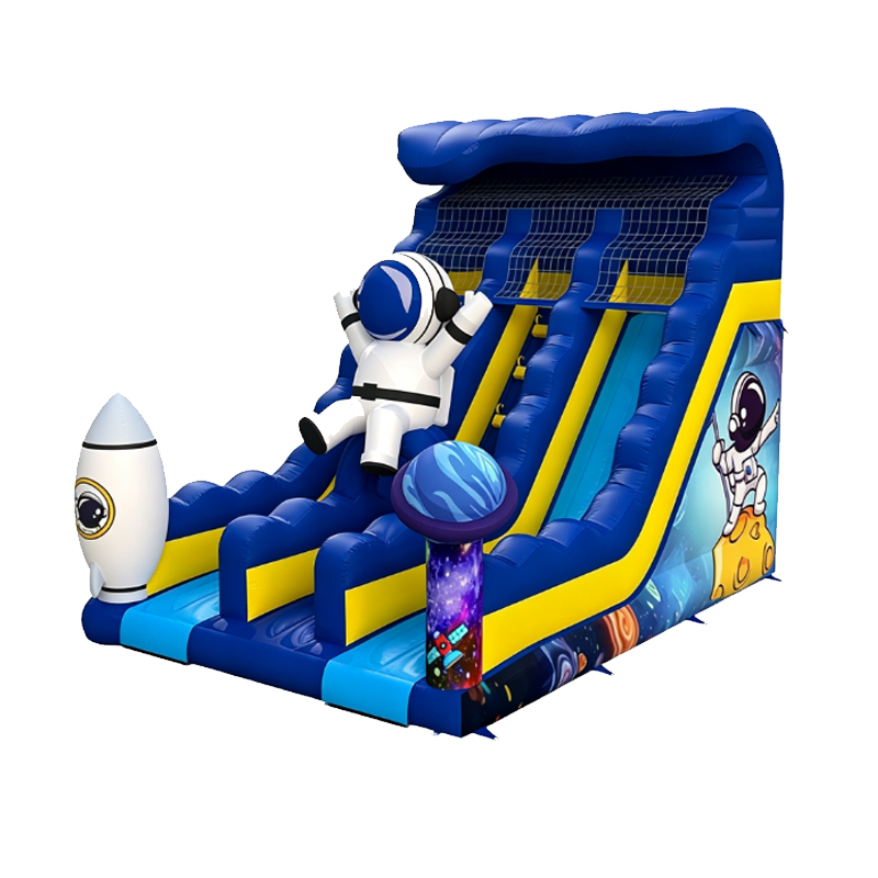 Dual Lane Astronaut Inflatable Dry Slide