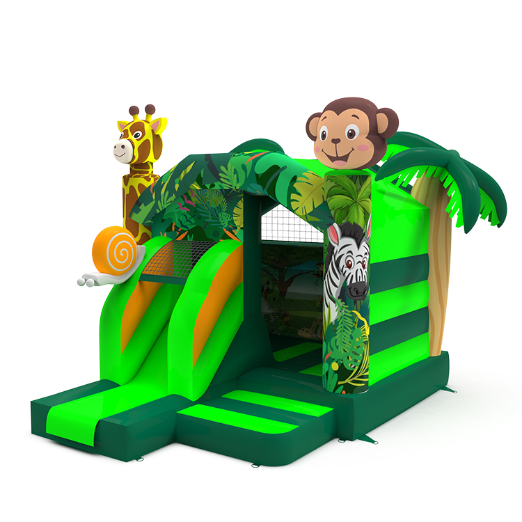 Giraffe Monkey Jungle Inflatable Bouncy Castle - Image 3
