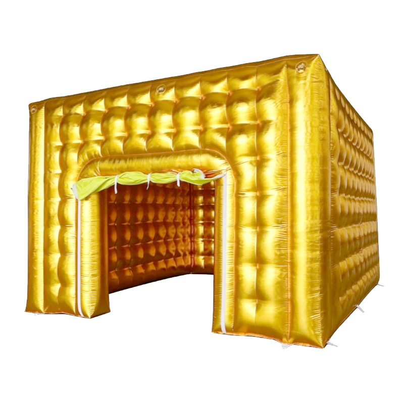 Gold Inflatable Cube Party Tent with LED Disco Lighting