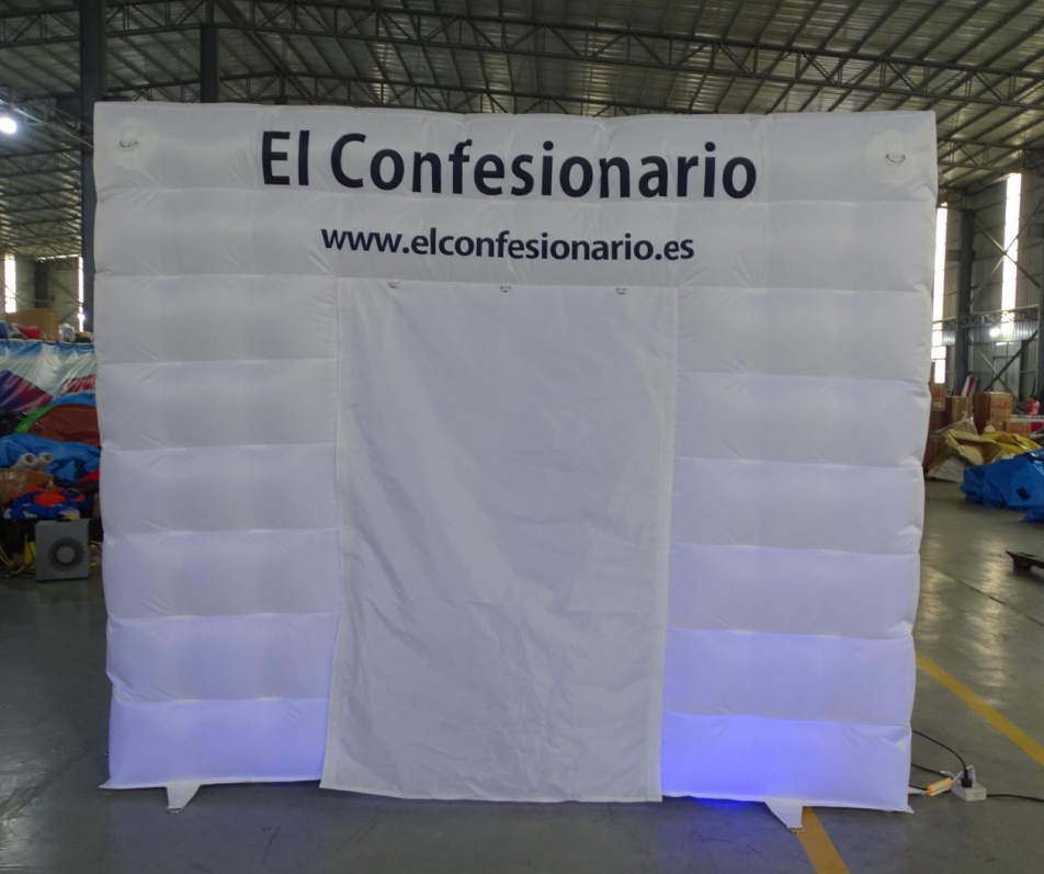 Inflatable White Photo Booth with LED Lights - Image 2