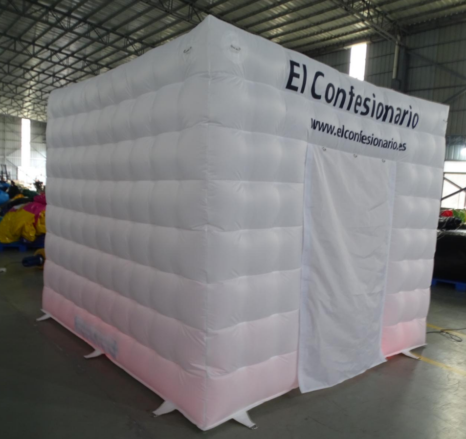 Inflatable White Photo Booth with LED Lights - Image 3
