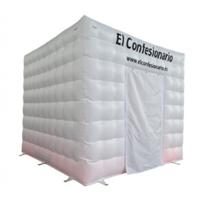 Inflatable White Photo Booth with LED Lights