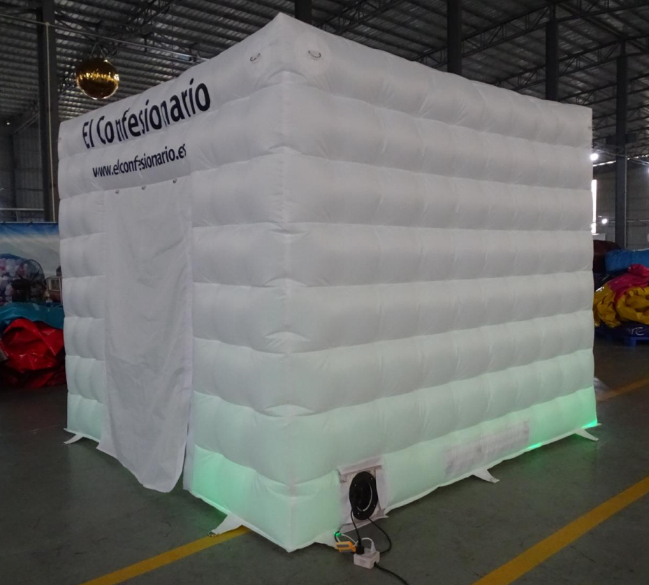Inflatable White Photo Booth with LED Lights - Image 4