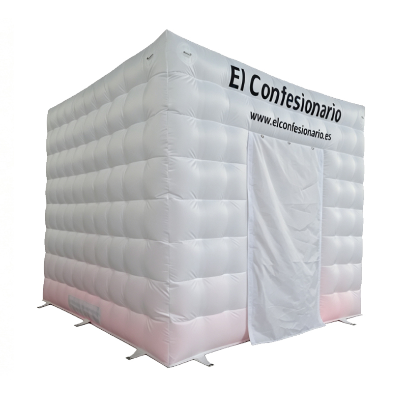 Inflatable White Photo Booth with LED Lights