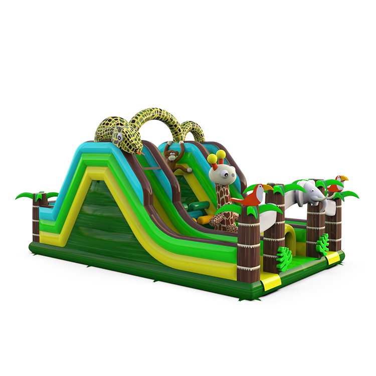 Jungle Animal Theme Inflatable Obstacle Course - Image 3