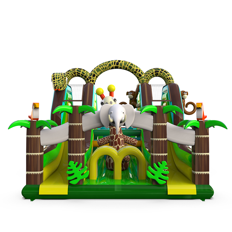 Jungle Animal Theme Inflatable Obstacle Course - Image 2
