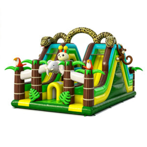 Jungle Animal Theme Inflatable Obstacle Course