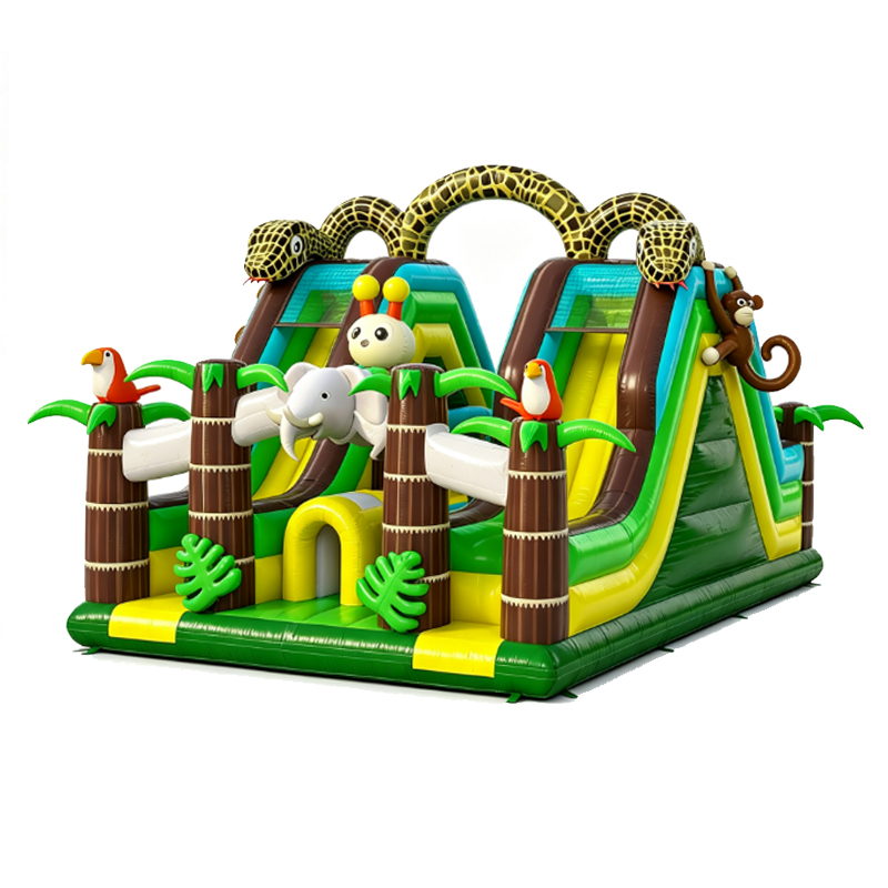 Jungle Animal Theme Inflatable Obstacle Course