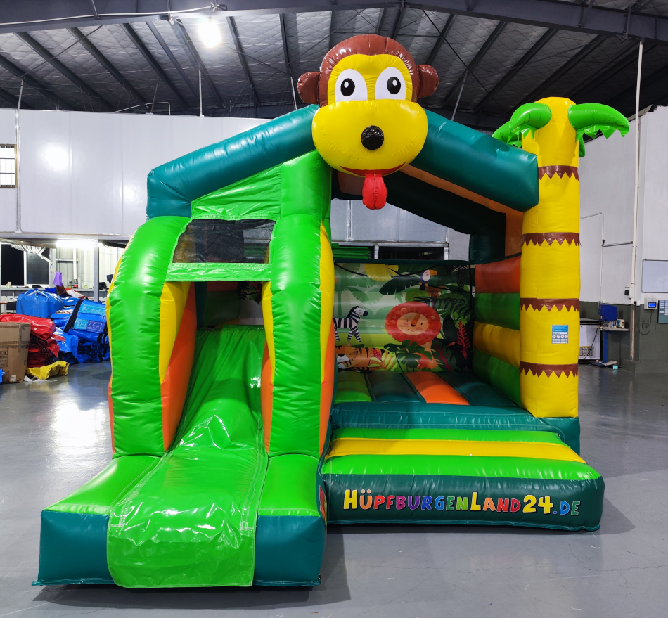 Monkey Inflatable Bouncy Castle with Slide - Image 2