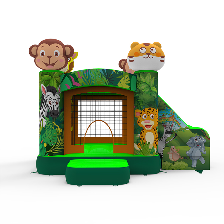 Jungle Safari Animal Inflatable Combo With Slide - Image 2