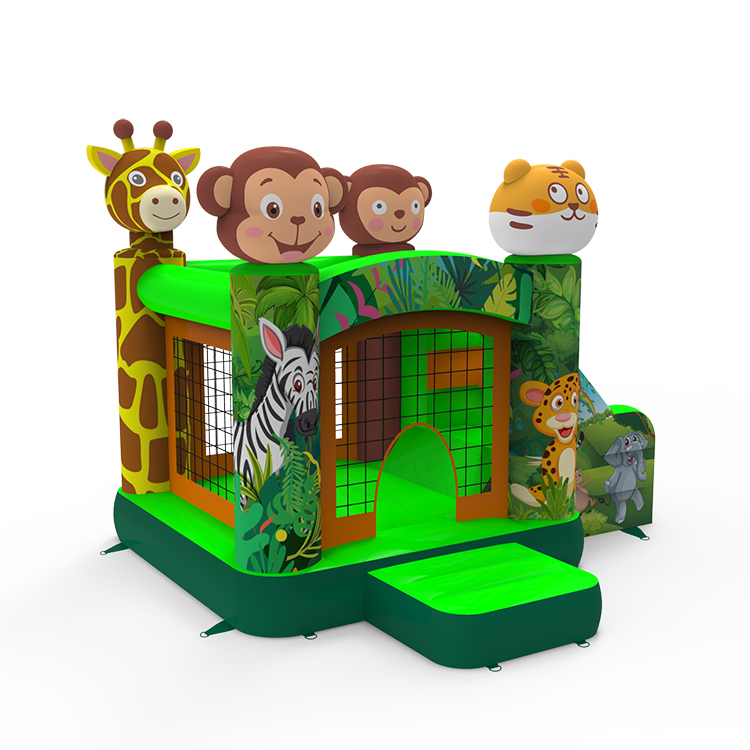Jungle Safari Animal Inflatable Combo With Slide - Image 3