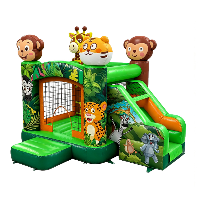 Jungle Safari Animal Inflatable Combo With Slide