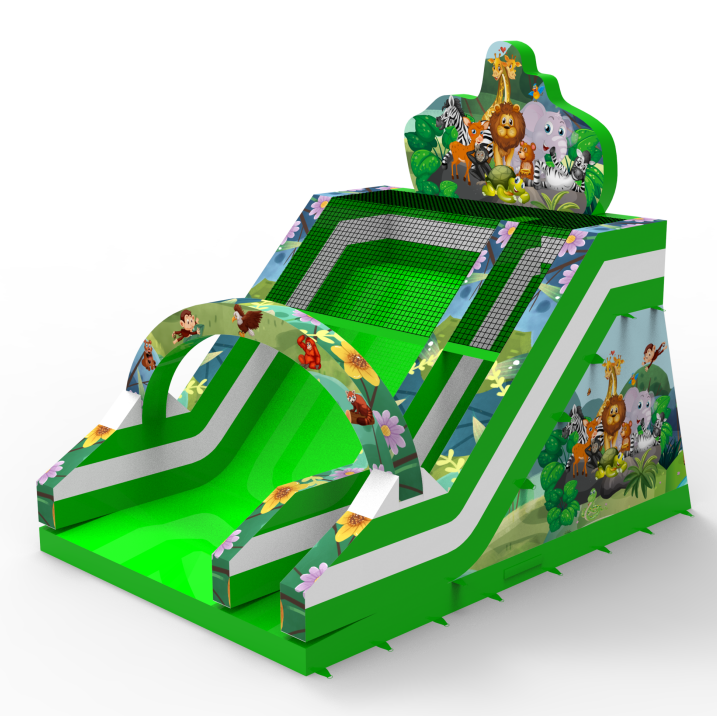 Jungle Zoo Animal Inflatable Dry Slide - Image 3
