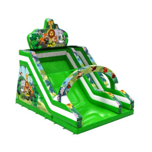 Jungle Zoo Animal Inflatable Dry Slide