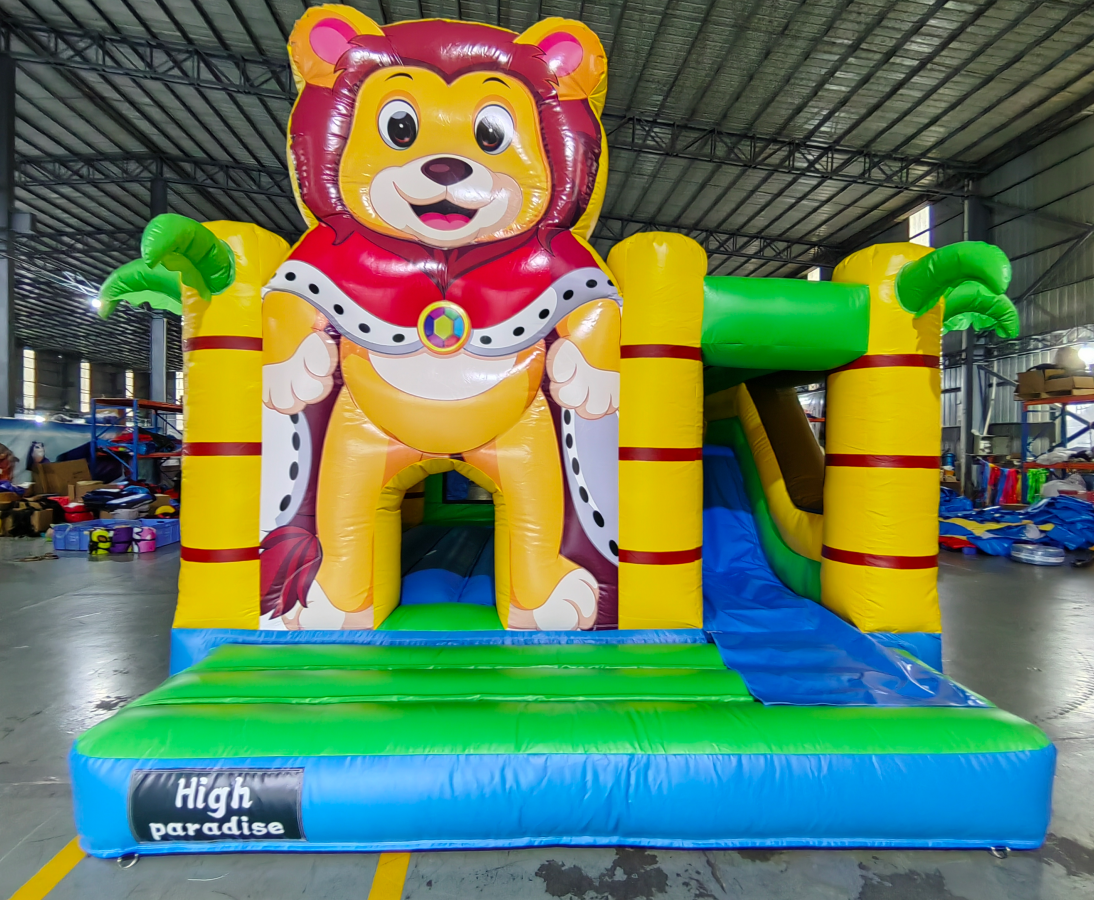 King Lion Inflatable Bouncy Castle with Slide - Image 2