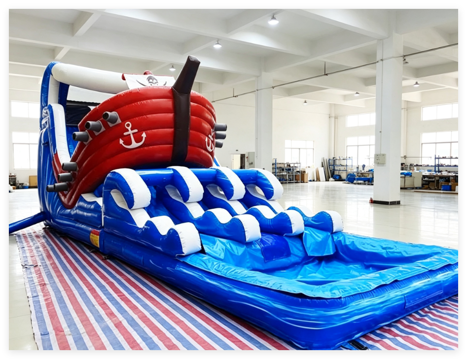 Pirate Ship Inflatable Water Slide with Swimming Pool - Image 2