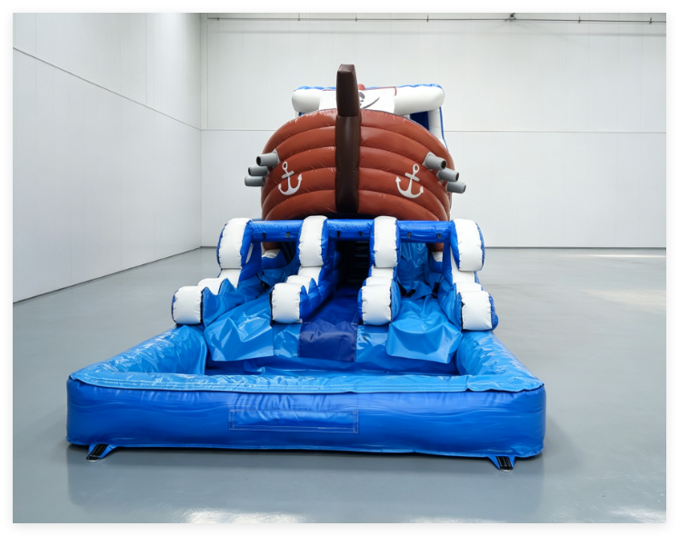 Pirate Ship Inflatable Water Slide with Swimming Pool - Image 3