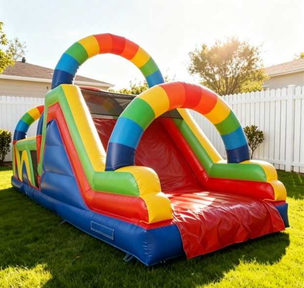 Rainbow Inflatable Obstacle Course - Image 2