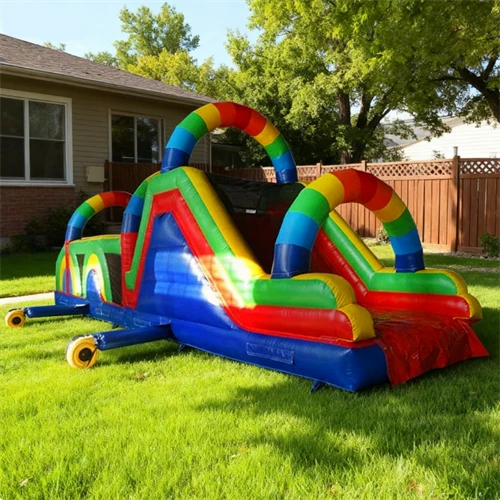 Rainbow Inflatable Obstacle Course - Image 4