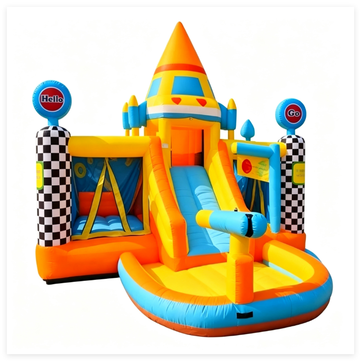 Rocket Inflatable Castle Kids Bouncy Castle Combo - Image 2