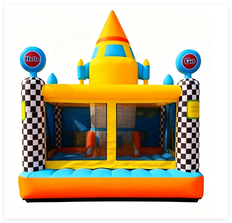 Rocket Inflatable Castle Kids Bouncy Castle Combo - Image 4