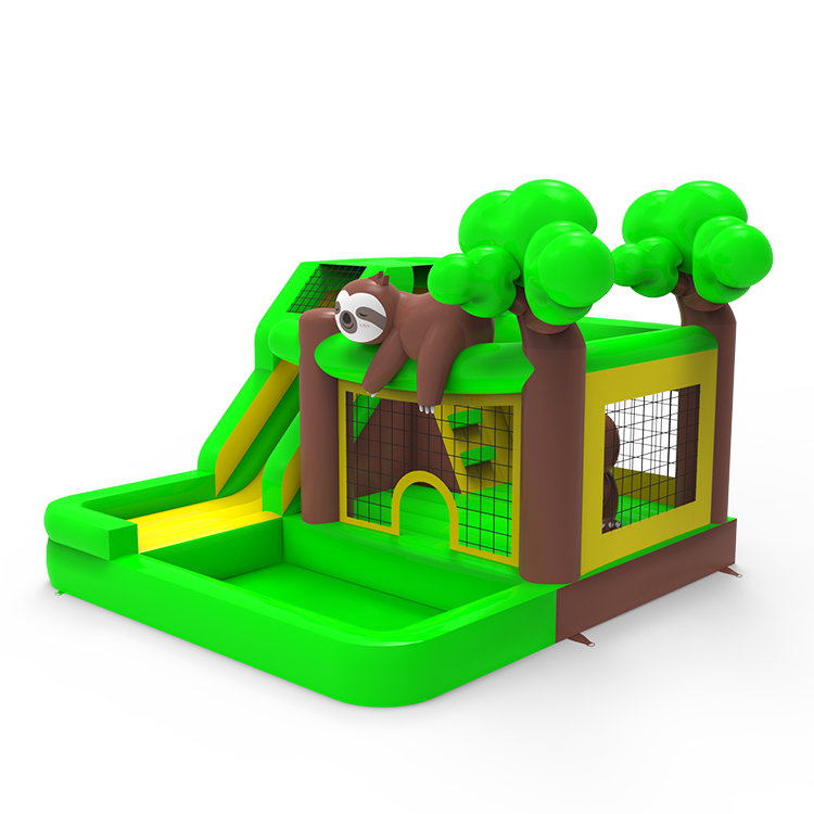 Sloth Jungle Inflatable Bouncy Castle with Ball Pit - Image 2