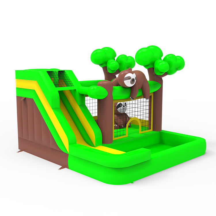 Sloth Jungle Inflatable Bouncy Castle with Ball Pit - Image 3