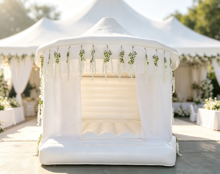 White Wedding Bouncy House - Image 4