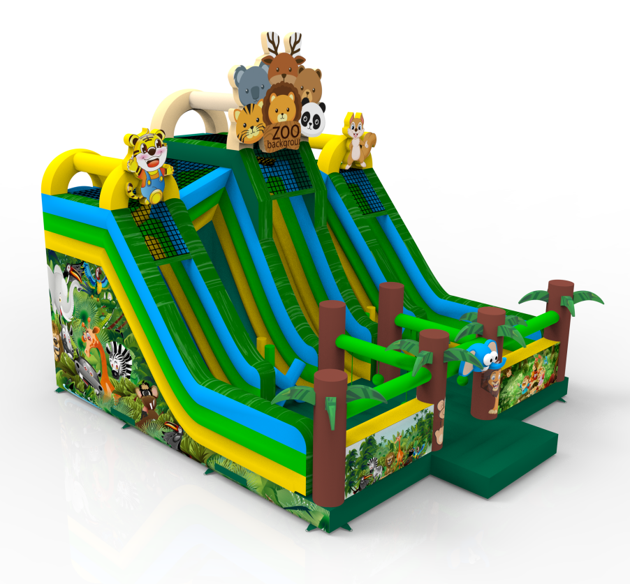 Zoo Animal Theme Inflatable Slide Playground - Image 2