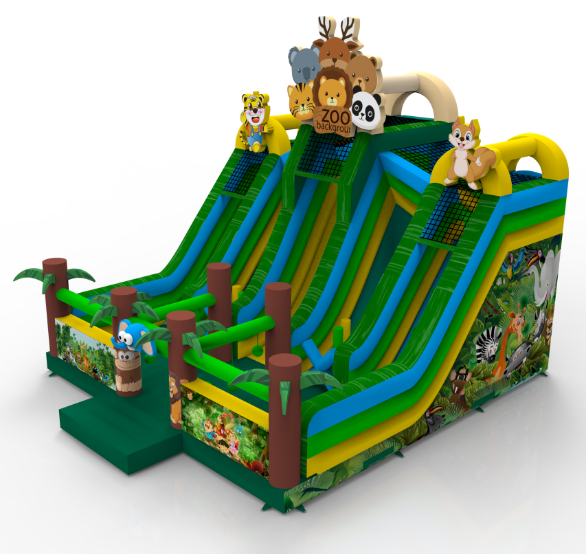 Zoo Animal Theme Inflatable Slide Playground - Image 3