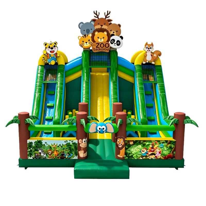 Zoo Animal Theme Inflatable Slide Playground