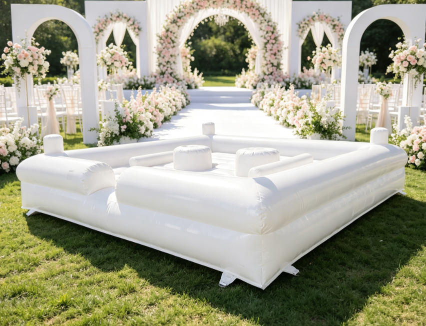 White Inflatable Gladiator for Wedding Events - Image 4