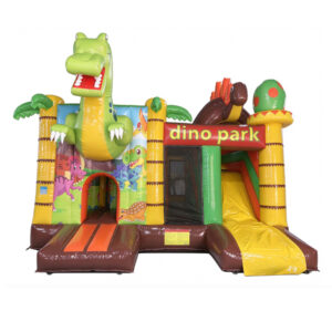 Dino Park Inflatable Bounce House Combo With Slide