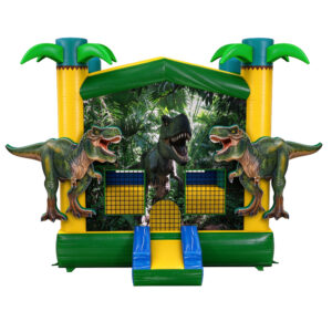 Dinosaur Inflatable Bounce House with Palm Tree