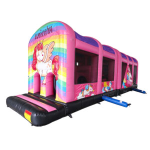 Pink Rainbow Unicorn Inflatable Obstacle Course