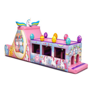 Pink Unicorn Inflatable Obstacle Course