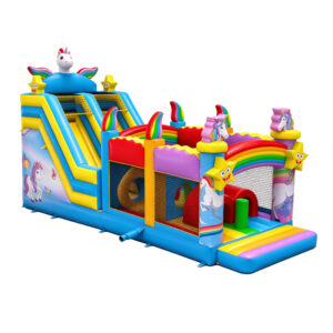 Rainbow Unicorn Inflatable Obstacle Course