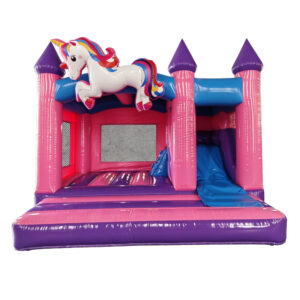 Château gonflable licorne avec toboggan